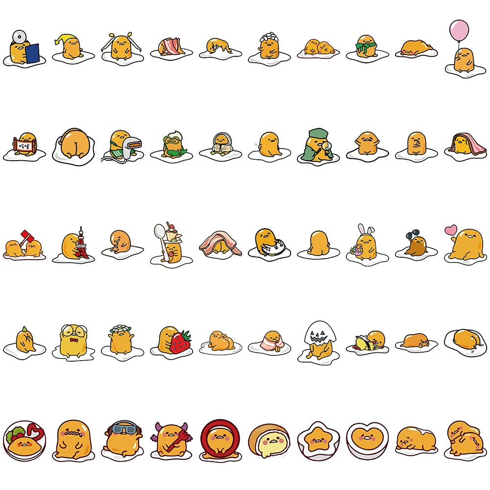 10/30/50/100PCS Funny Gudetama Stickers Kids DIY Classic Toy Decoration Phone Luggage Fridge Helmet Skateboard Graffiti Decals