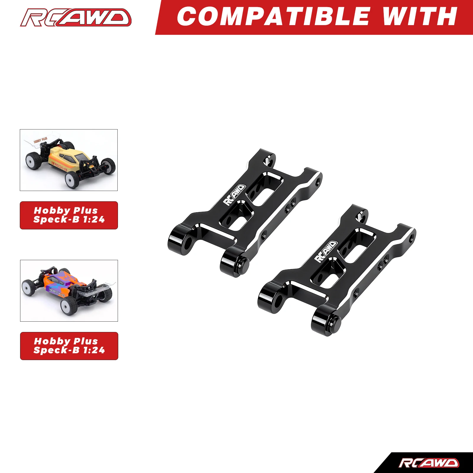 

RCAWD Front Suspension Arm for Hobby Plus Speck-B 1/24 2WD Buggy Fit HPI Maverick MICROBE Front Suspension Arm Upgrades Parts
