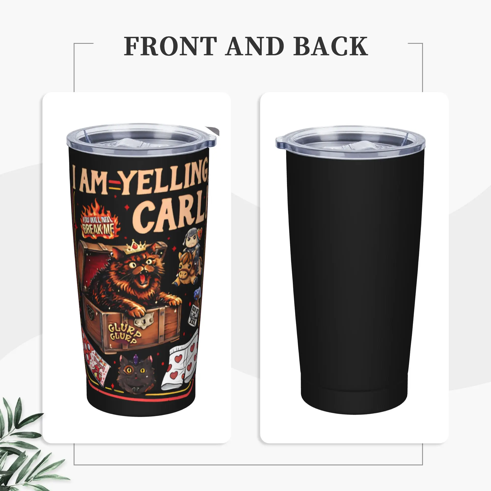 Stainless Steel Tumbler I Am Yelling Carl Donut Cat Meme Thermal Cups  Insulated Cold and Hot Camping Mugs Cup