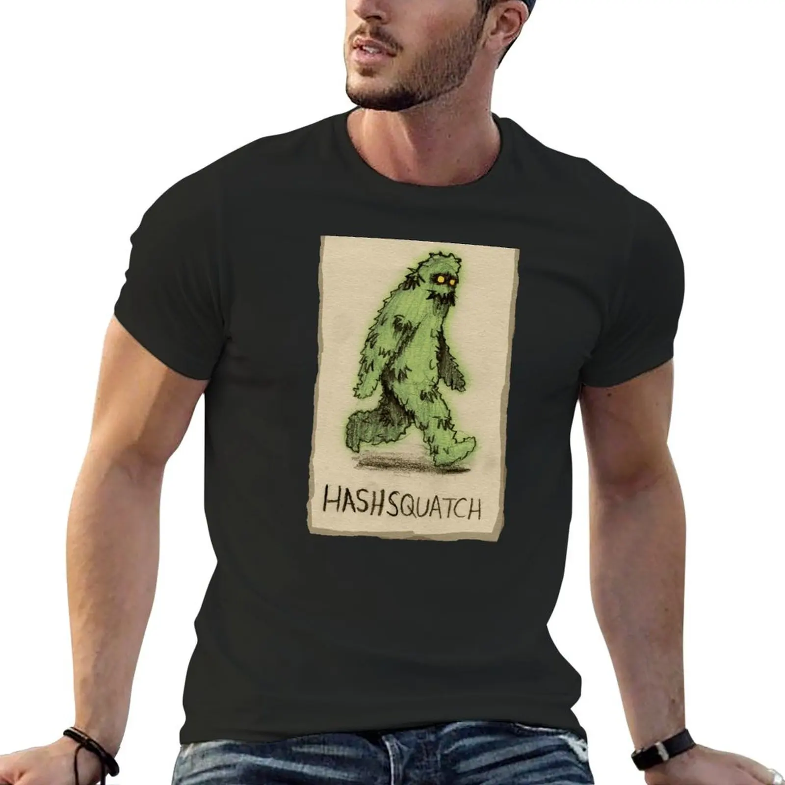 Hashsquatch (sketch version) T-Shirt vintage customizeds men workout shirt