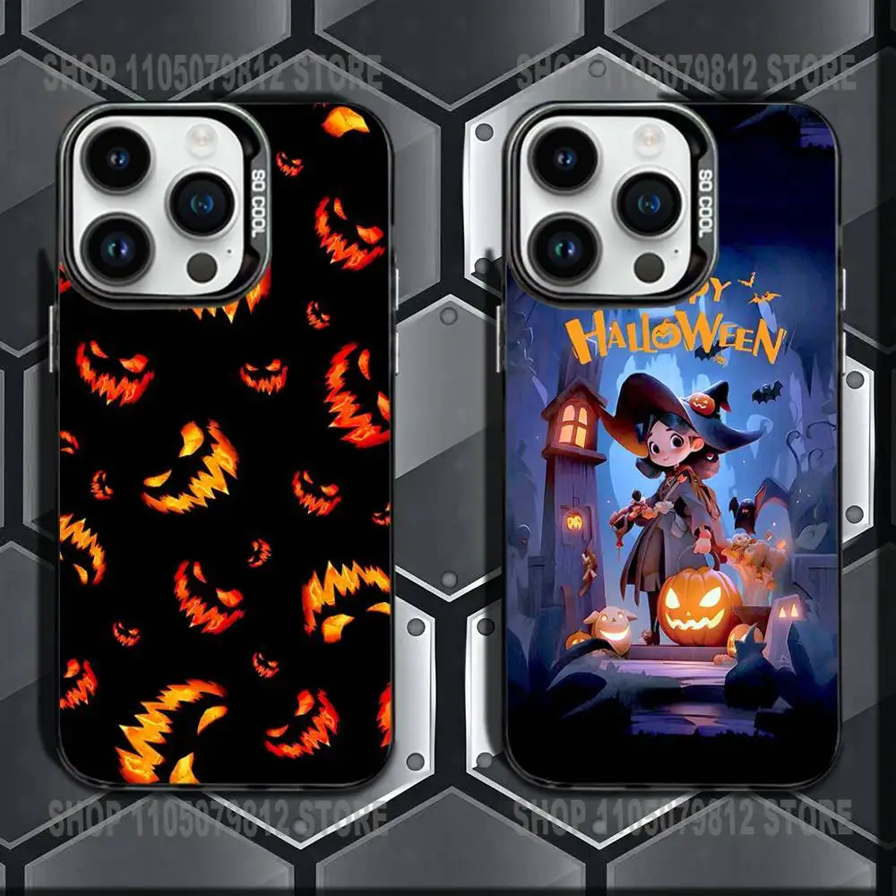 

Halloween Pumpkin Type Phone Case For iPhone 16,15,14,13,12,11,Mini,Pro,E,MAX Black Candy Matte Shockproof Cover