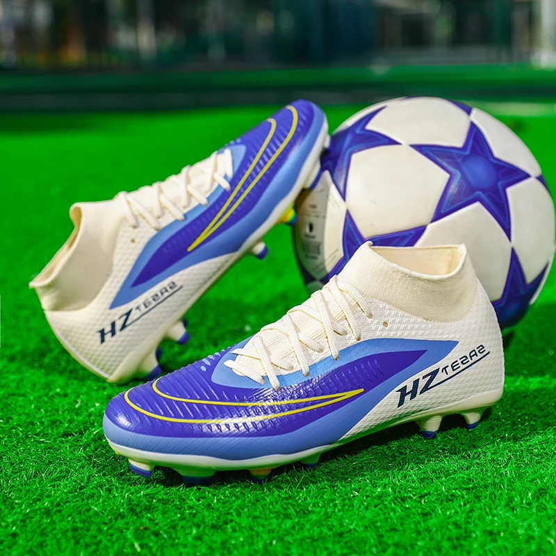 New Men Soccer Shoes Sport Football Boots Breathable Cleats Adult Outdoor Training Long Spikes Boys Non Slip Match Comfortable