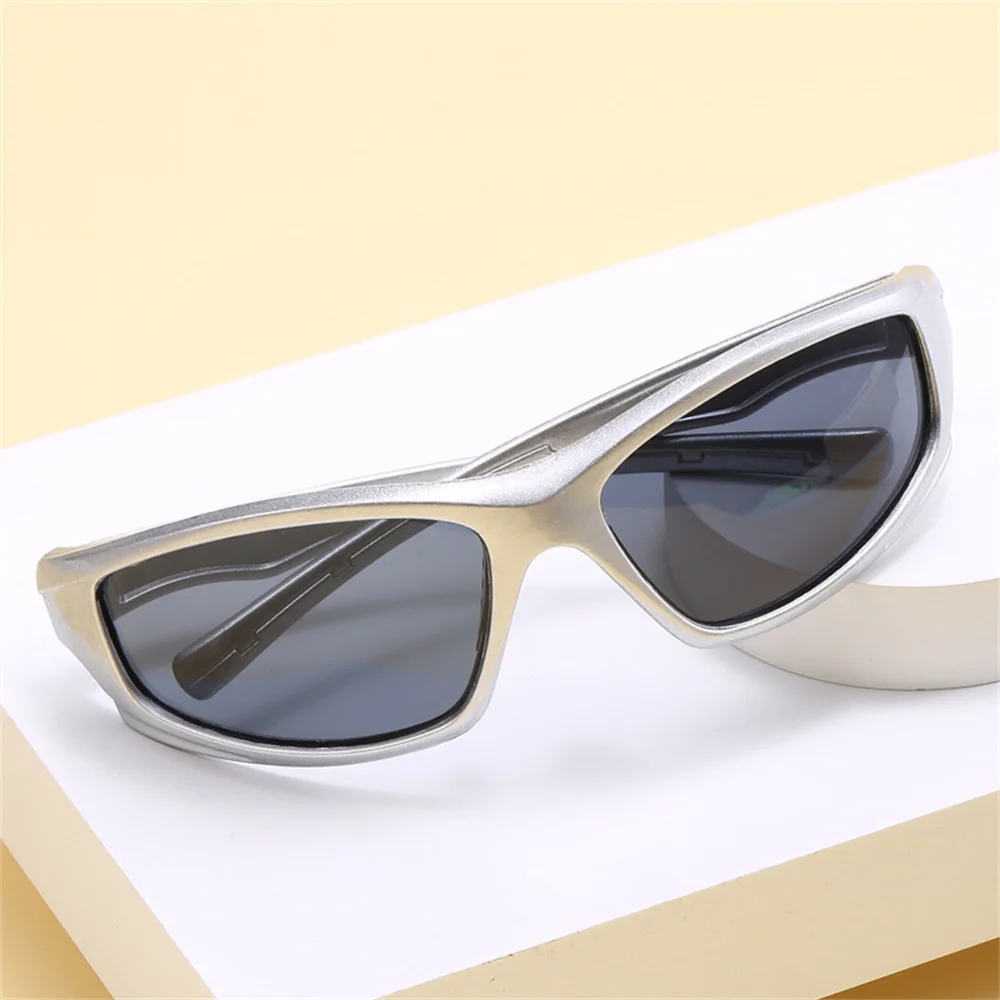 Y2K Silver Sunglasses Color Hollowed Out Future Sense Of Technology Hot Girls Net Red Sunglasses Women Sunglasses Trendy Men