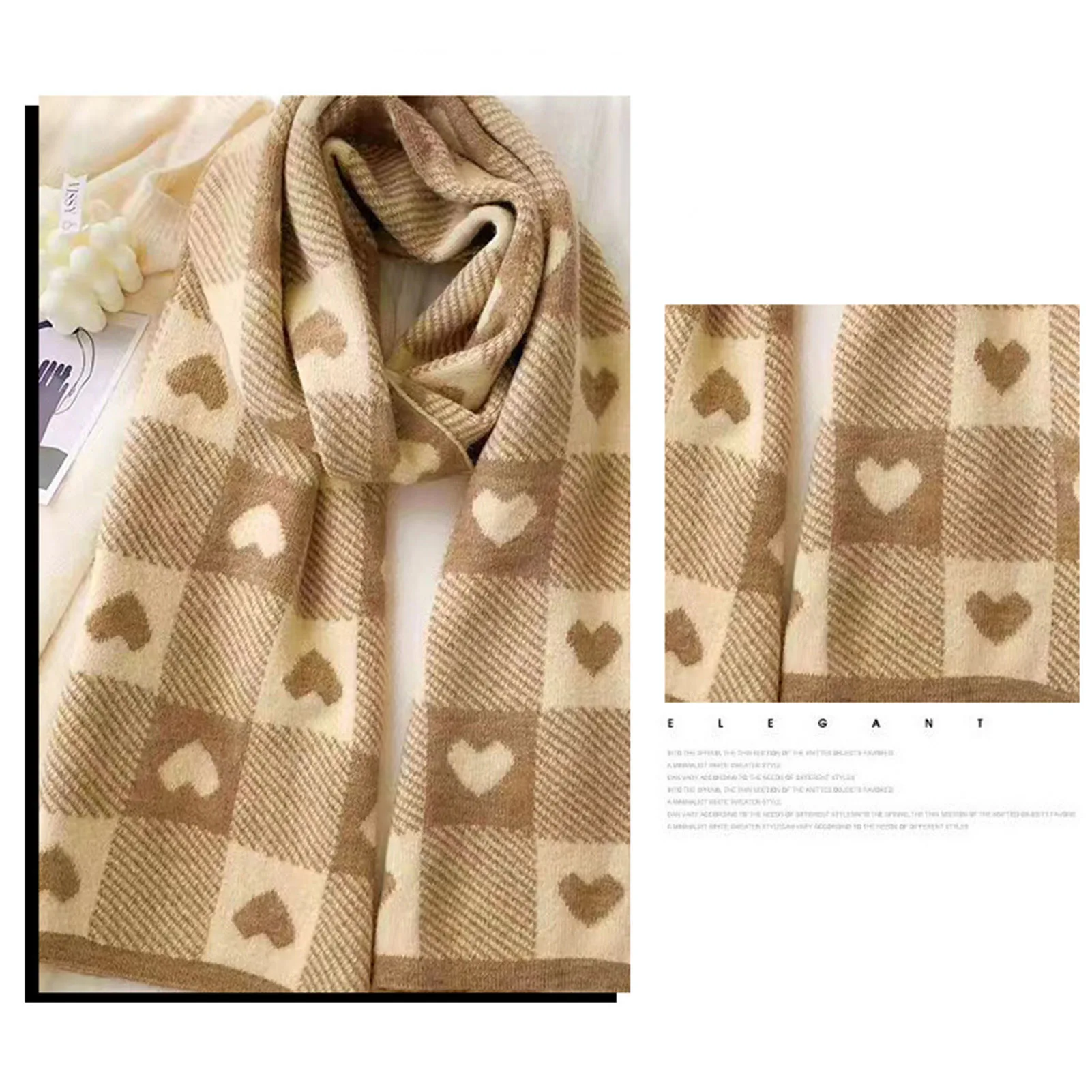 Autumn and Winter Scarf Long Blanket Love Scarf Winter Scarves and Wraps Gifts for Ladies and Girls