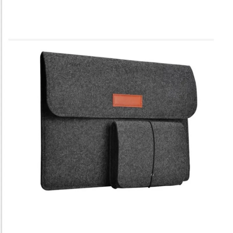 New Multi functional Dark Grey Retro Computer Bag 11/12/13/14/15/15.6-inch Office Handheld Felt Computer Bag+Mouse Bag