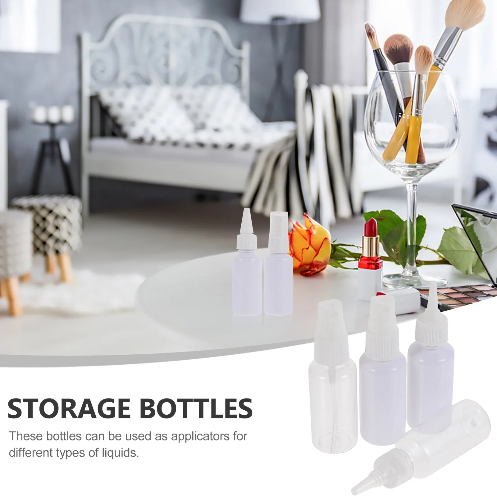 

4pcs Picking Tool Spray Bottle Dropper White Mini Dispensing Squeeze Sub Bottles Travel Storage Refillable