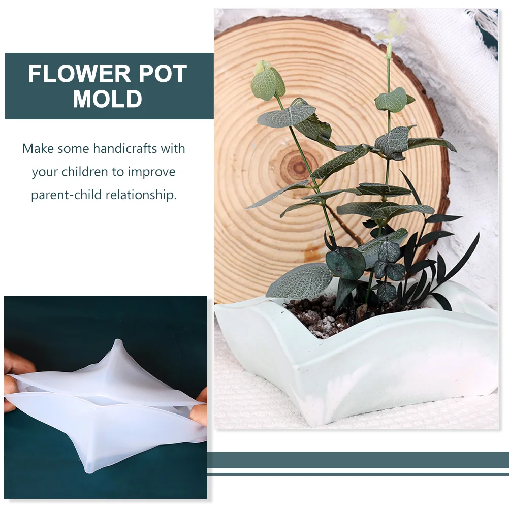 

Creative Square Flower Pot Silicone Mold Diy Crystal Epoxy Crafts Making Resin Storage Box Desktop Decor Mold Bonsai Shape Molds