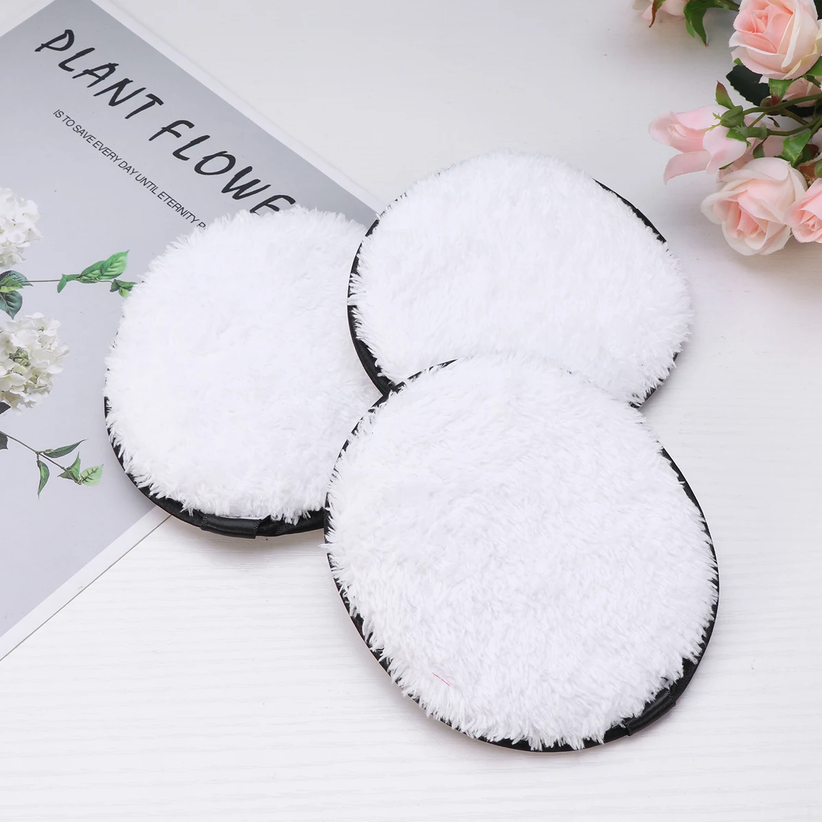 Serviette démaquillante en microfibre douce, tampons en tissu, nettoyage du visage, lingette lavable réutilisable, Mascara d'ombre à paupières naturelle, 3 pièces