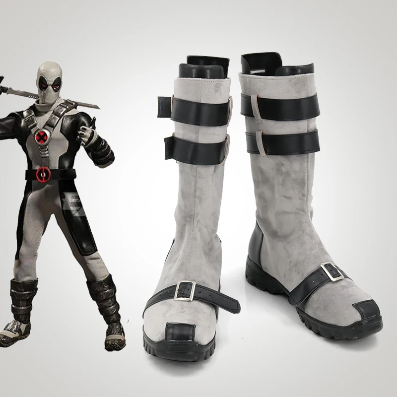 Dead pool Cosplay Costume Shoes Boots  X Cos Halloween Christmas Party Game Comic Con