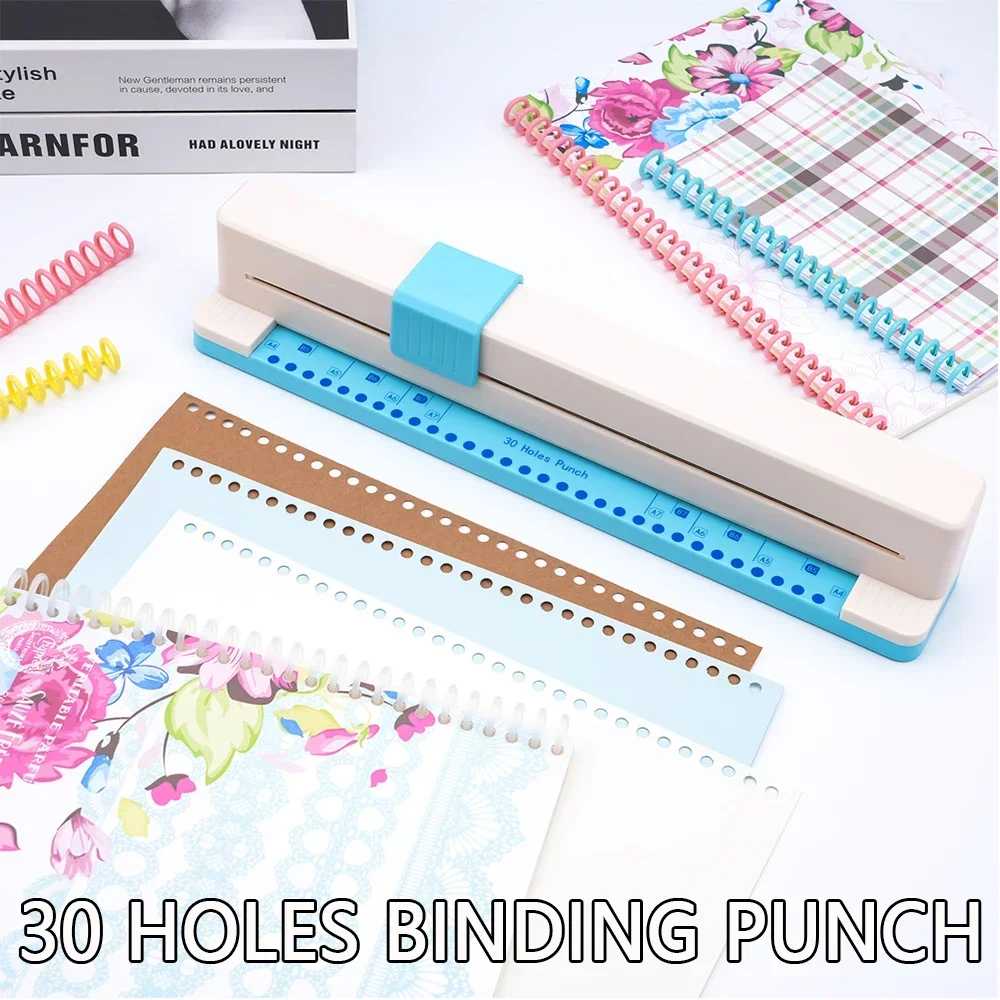 

30 Holes Binding Punch Portable Hand Pushed Multi-Hole Puncher Manual DIY A4 Loose Leaf Paper Punch Machine Letong Office Suppli