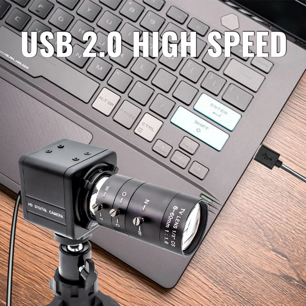 WGWK 1080P 90FPS Global Shotter USB Camera High Frame AR0234 Industrial Metal Box Manual Zoom Lens Without Blur Mini Webcam