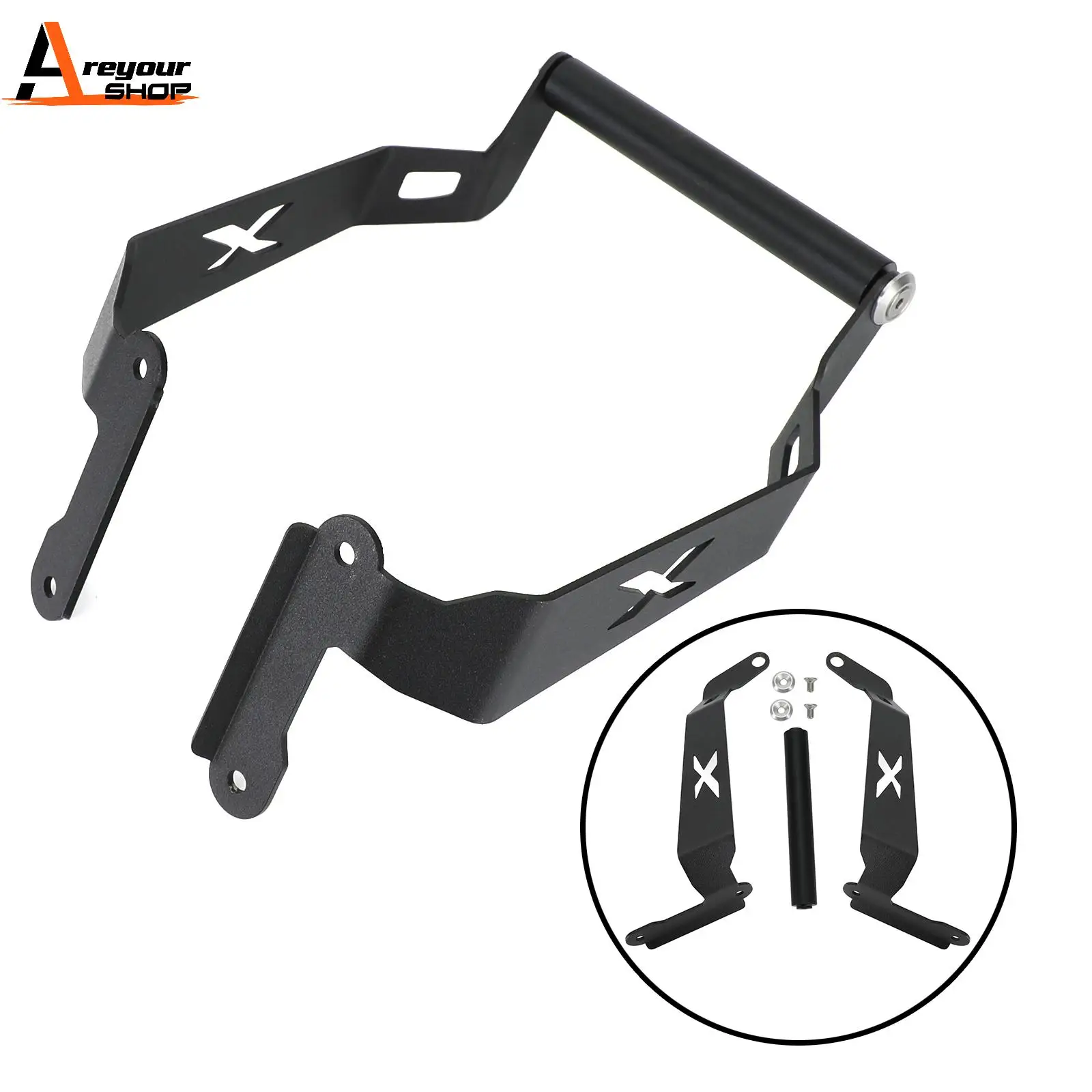 Areyourshop Phone Navigation Bracket Gps Extension Bracket Black For Honda X-Adv 750 2021 Motorcycle Parts