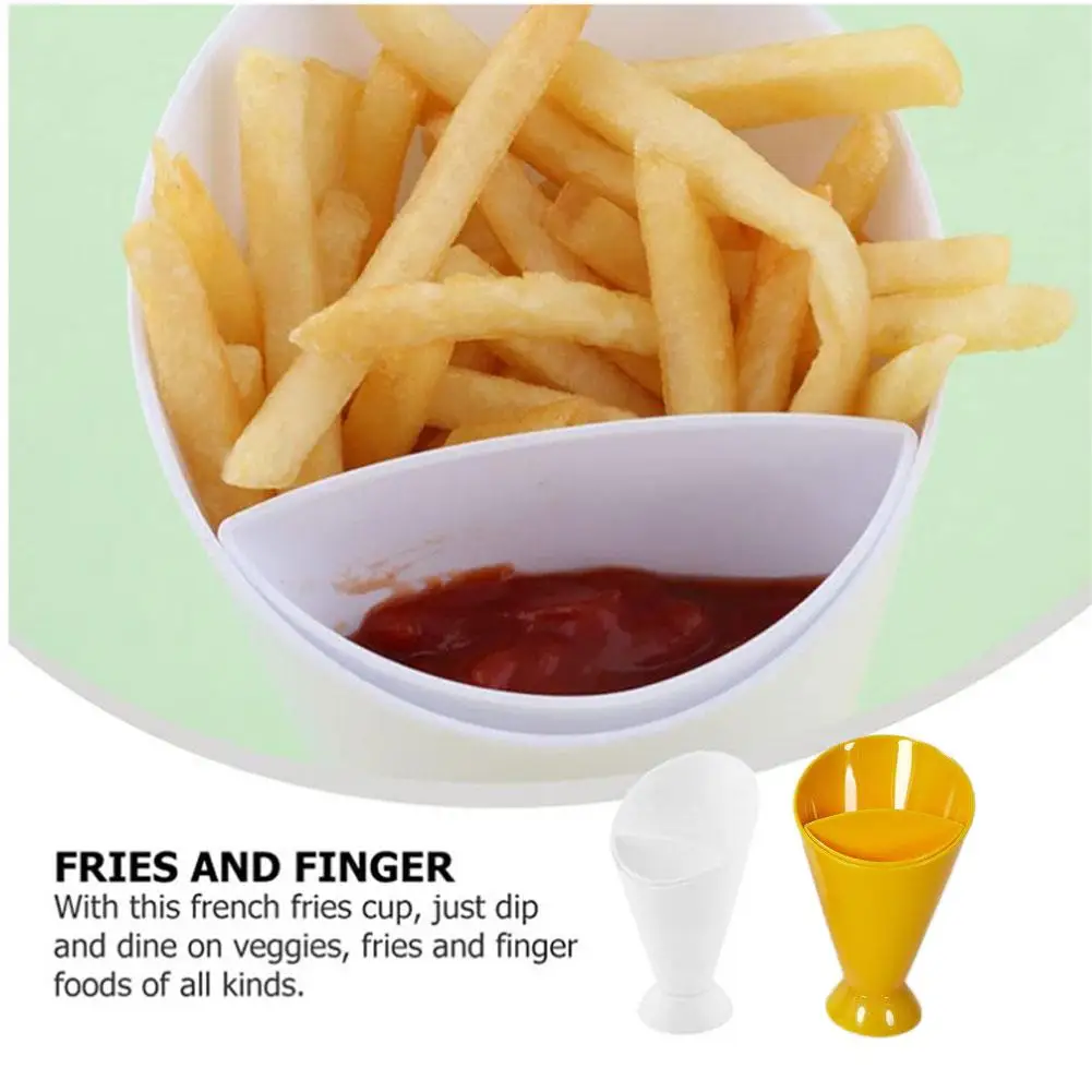 Portable Snack Box French Fries Dipping Cup Innovative French Fries Cups 2-in-1 Snack Box with Sauce Holder Kitchen Gadgets