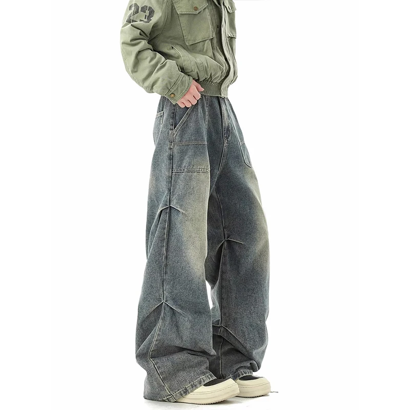 American Retro Y2K Flare Jeans White Washed Patchwork Y2K Vintage Hrajuku Punk High Waist Slim Streetwear Denim Pants