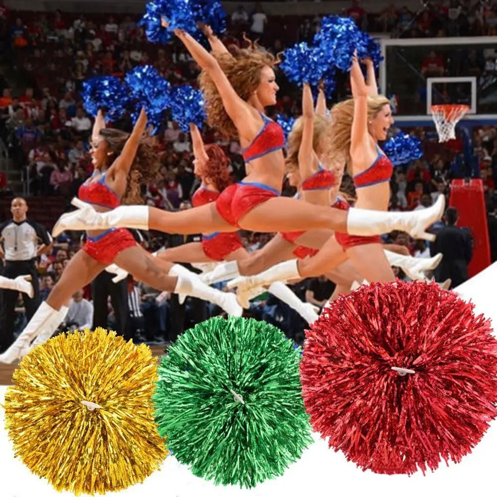New 30cm Game Pom Poms Multicolors PET Cheering Ball Come On Props Cheap Practical Cheerleading Dance Party Concert Decorator
