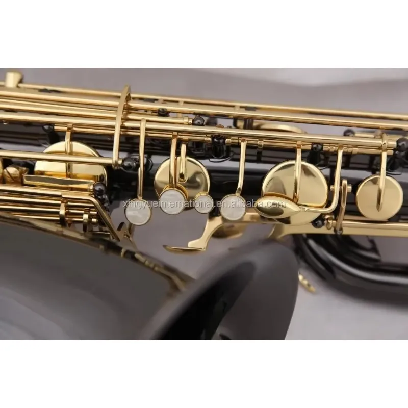 2025 ساكسفون باريتون احترافي مطلي بالنيكل الأسود لكامل الجسم مع ارتفاع F