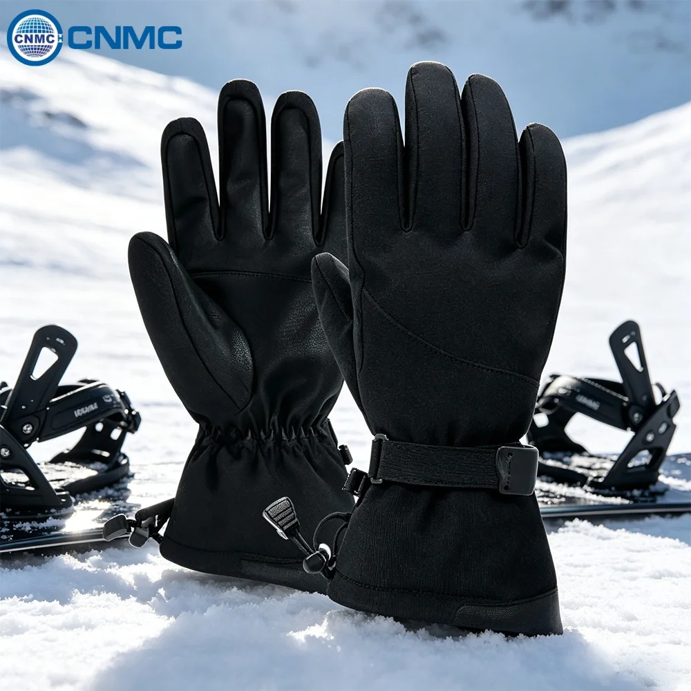 Gloves Warm Snow Sports Wear Resistant Touch PU Palm Windproof Waterproof Adjustable Strap Skiing Cycling Motorcycle