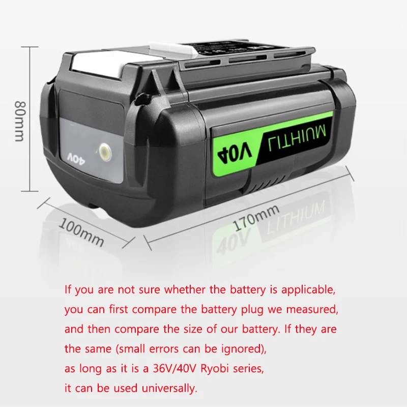 40V 36V 5AH 7AH high-power lithium battery,Ryobi G-MAX RY40200 Snow blower, chainsaw lawn mower battery OP4026 , RY40430,OP4050A