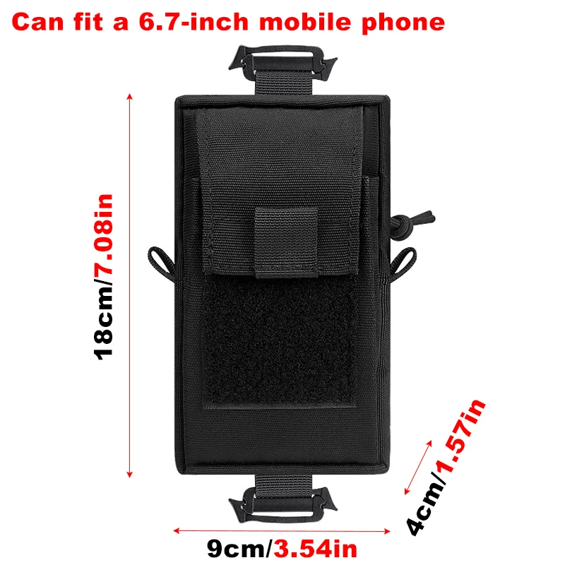 Molle Backpack Strap Bag Phone Holder Small Phone Key Outdoor EDC Tool Kit Waist Pouch Camping Hiking Hunting Organizer Bag