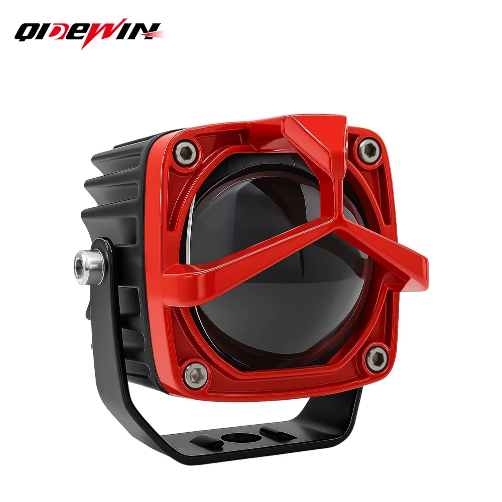 Square electric vehicle spotlight white yellow two-color flashing external super bright strong light remote motorcycle spotlight