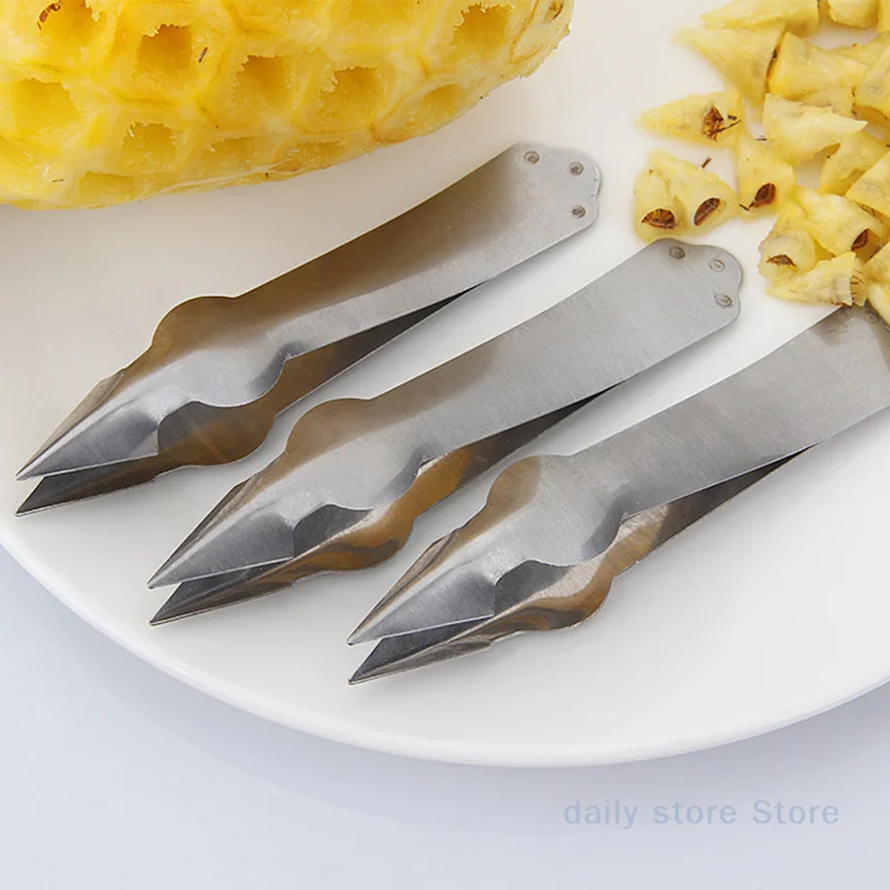 

Stainless Steel Strawberry Huller Fruit Peeler Pineapple Corer Slicer Cutter Kitchen Knife Gadgets Pineapple Slicer Clips New