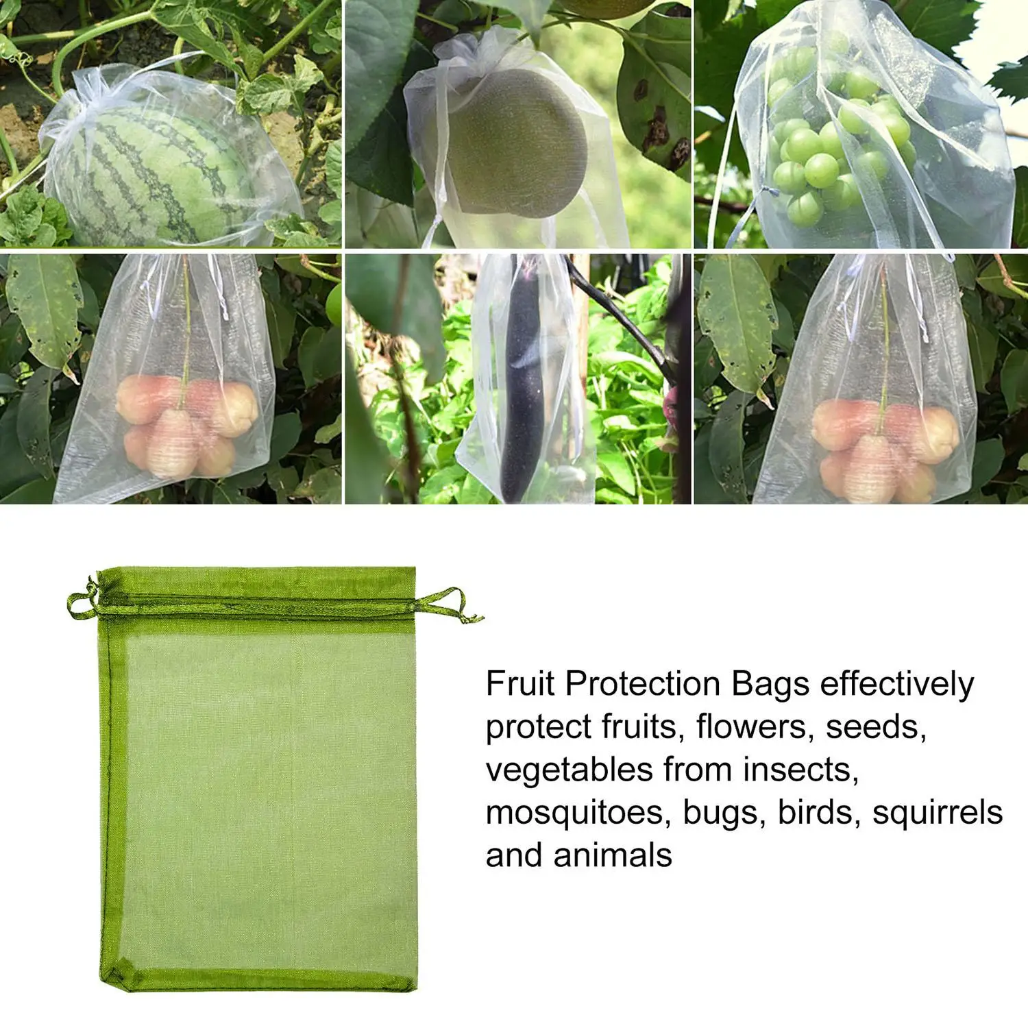 

8PCS/Set Drawstring Bag Mesh Bag Gift Bags Yarn Organza Packaging Bag Solid Color Breathable Storage Tulle Fabric Pouches