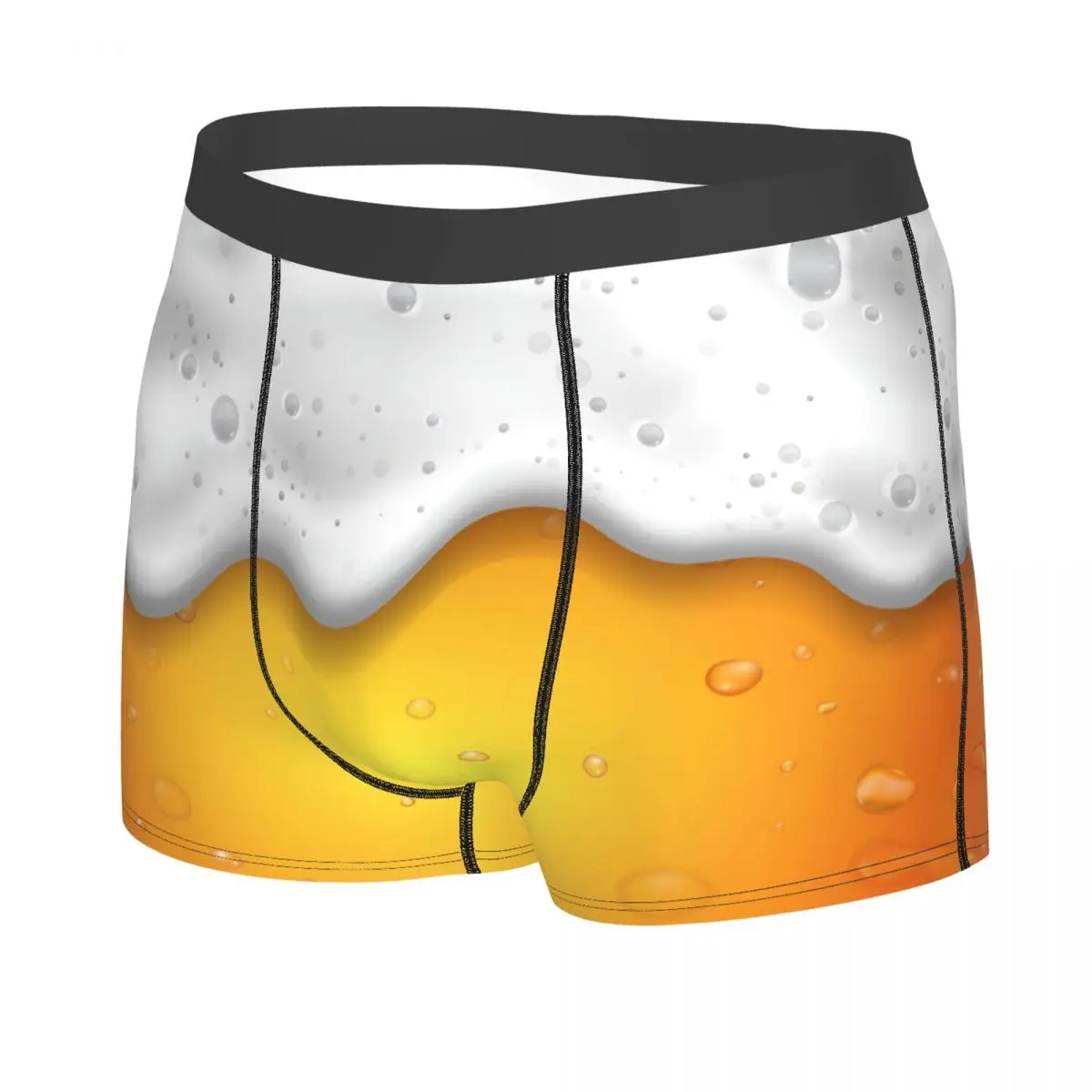 Custom Male Cool Beer Bubbles Foam Men Underwear Boxer Briefs Stretch Shorts Panties Underpants