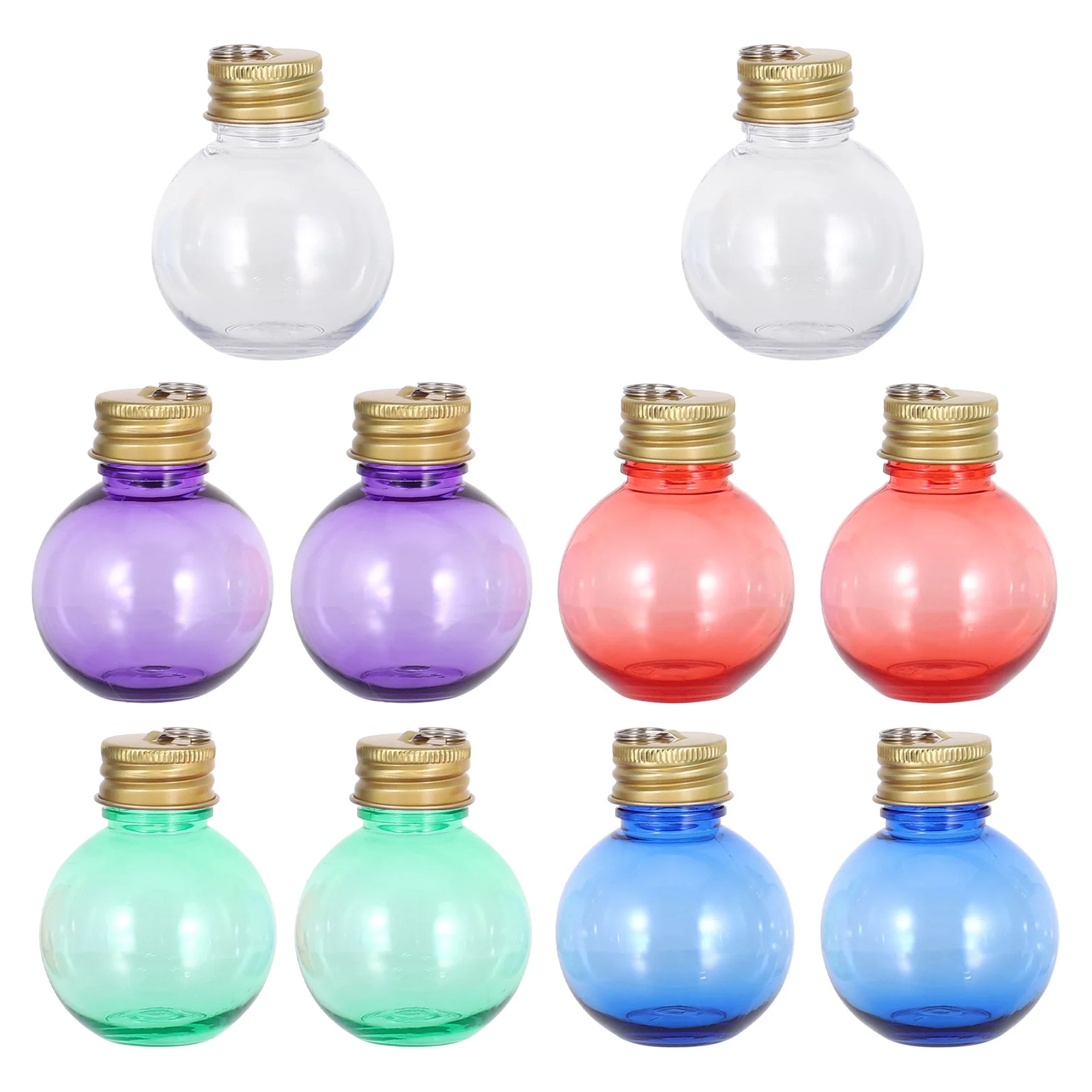 

10Pcs Christmas Clear Globe Candy Bottles Refillable Hanging Ornaments Holiday Drink Container Wish Bottle Candy Jar