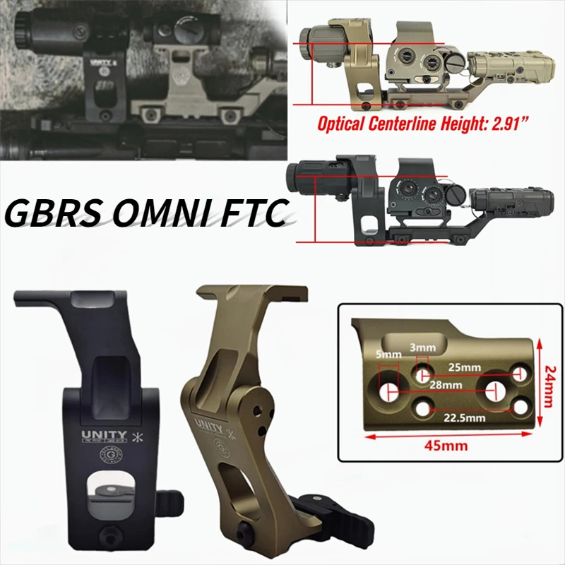 

Новинка, тактическое крепление для лупы с высотой 2,91 "OMNI FTC, с быстрой фотографией, для увеличительных приборов, с высоким диапазоном G33 G43 Combo