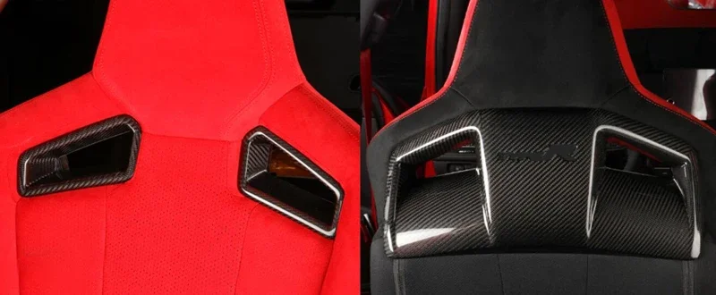 4-PC Dry Carbon Fiber Seatback Cover Shell Skin Trim for Honda Civic Type R FL5 Gen 11th