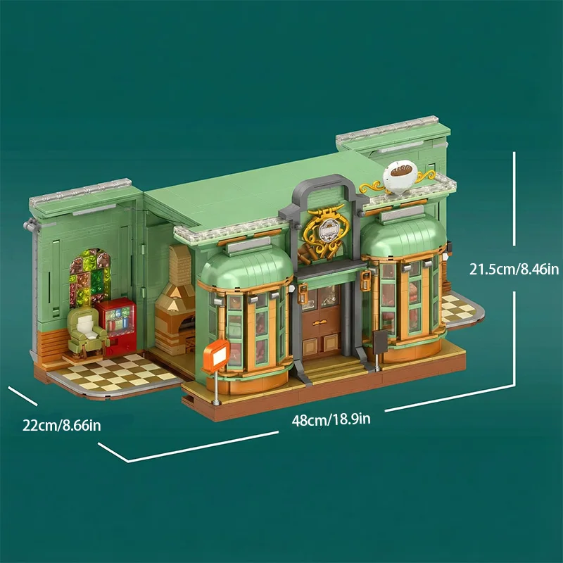 ヨーロッパスタイルのベーカリー LED照明付き ハウス モジュール式建物 ブロック シティアーキテクチャ ブリックモデルキット 大人 子供 ギフト 2014PCS