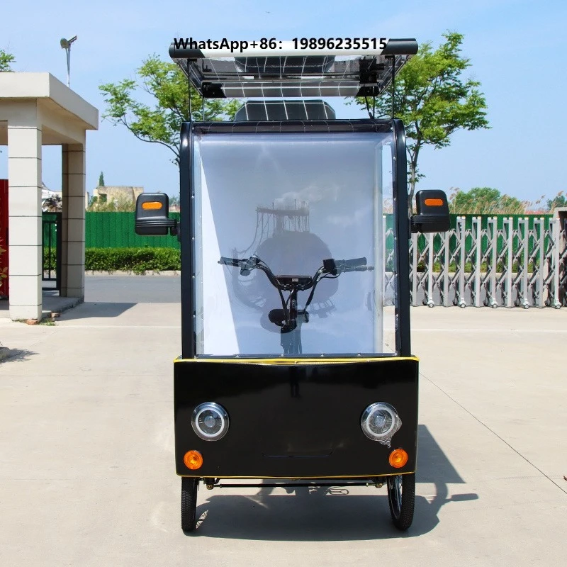 Cargo Mini Van Bike Pedal Assist Electric Food Van Truck Kiosk Long Range City Electric Bike with Roof Cargo Ebike