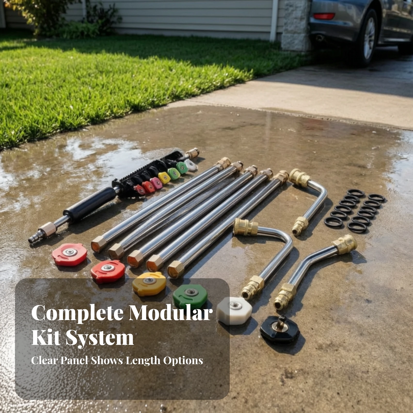 9 Pieces Pressure Washer Wand Extension Kit Extended Pressure Washer Extension Wand Compatible Heavy-Duty for Homeowners