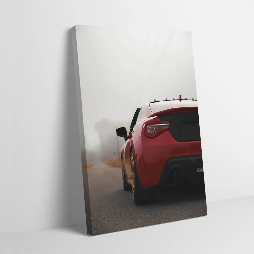 Red Sports Car Poster Customizable Printed Canvas Painting Wall Art Gift for Bathroom Decor Room Decorating Interior Decoration