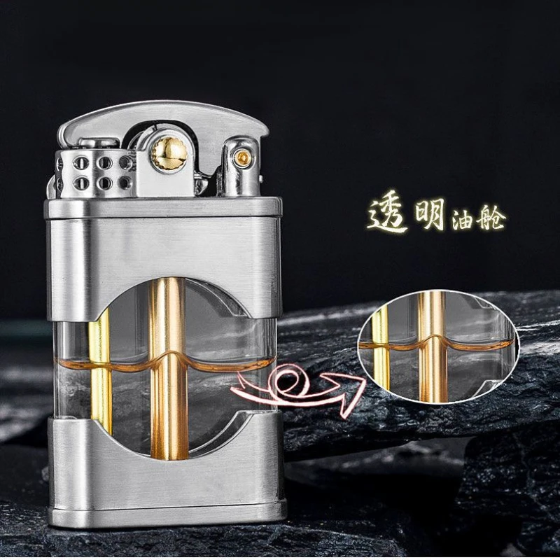 ZORRO-Transparent Kerosene Lighter, Visible Large Oil Tank, Creative Personality, Swing Arm, Open Flame, 660, Can Be Wholesaled