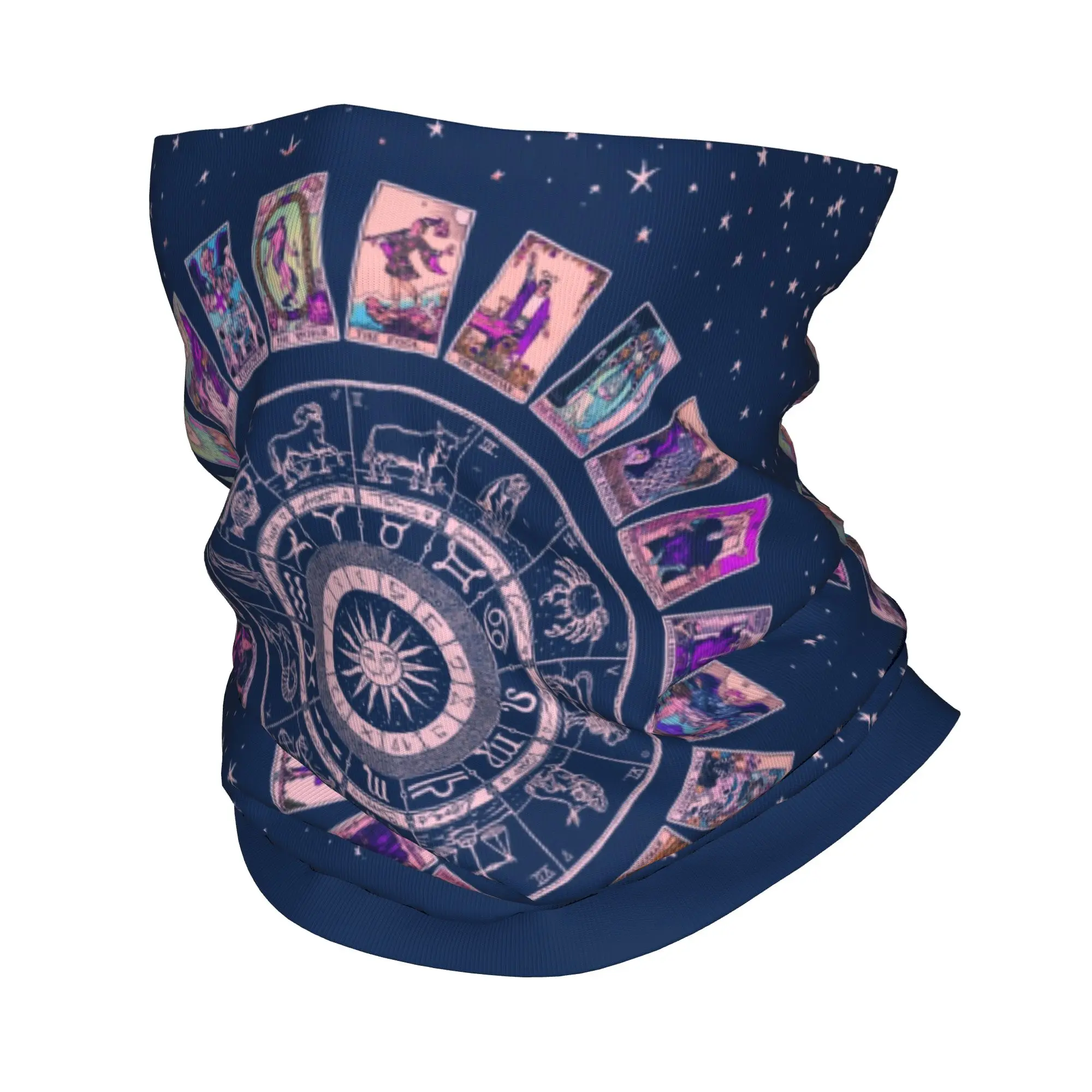 Custom Pastel Goth Zodiac Astrology Chart Neck Warmer Men Women Winter Ski Hiking Scarf Witch Major Arcana Tarot Face Cover