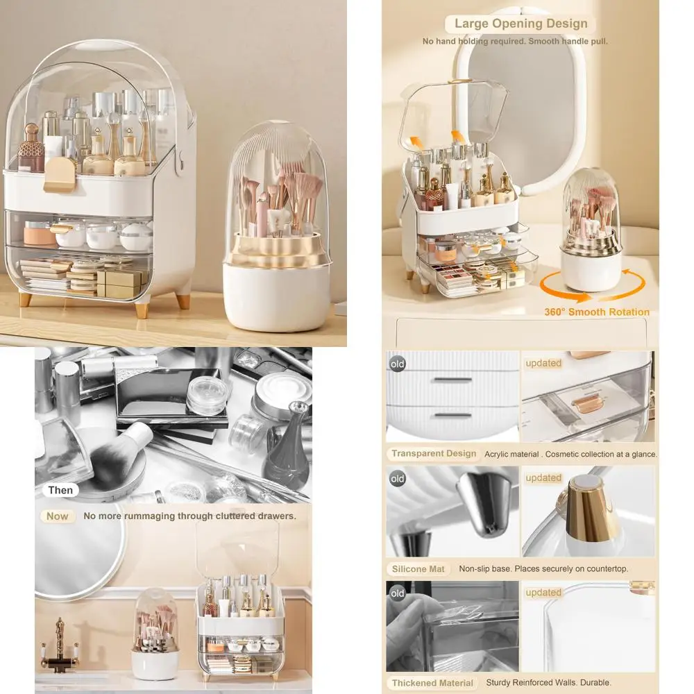 Bathroom Vanity Organizer, Makeup & Skincare Storage Box, Display Case for Beauty Essentials, Trendy Teen Gift