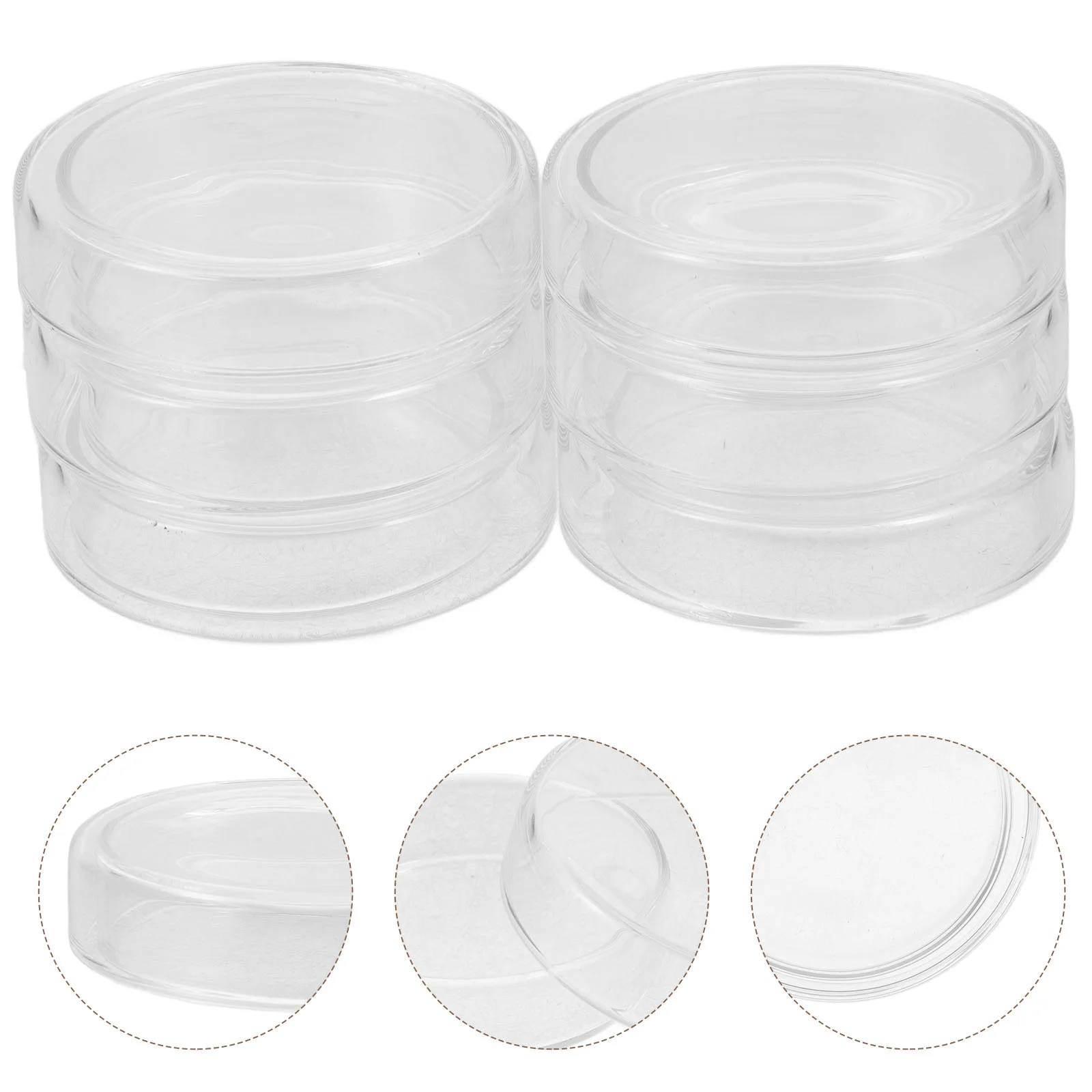 

6 Pcs Potato Agar Glass Petri Dish Plates Holder with Lid Transparent Cell Stand