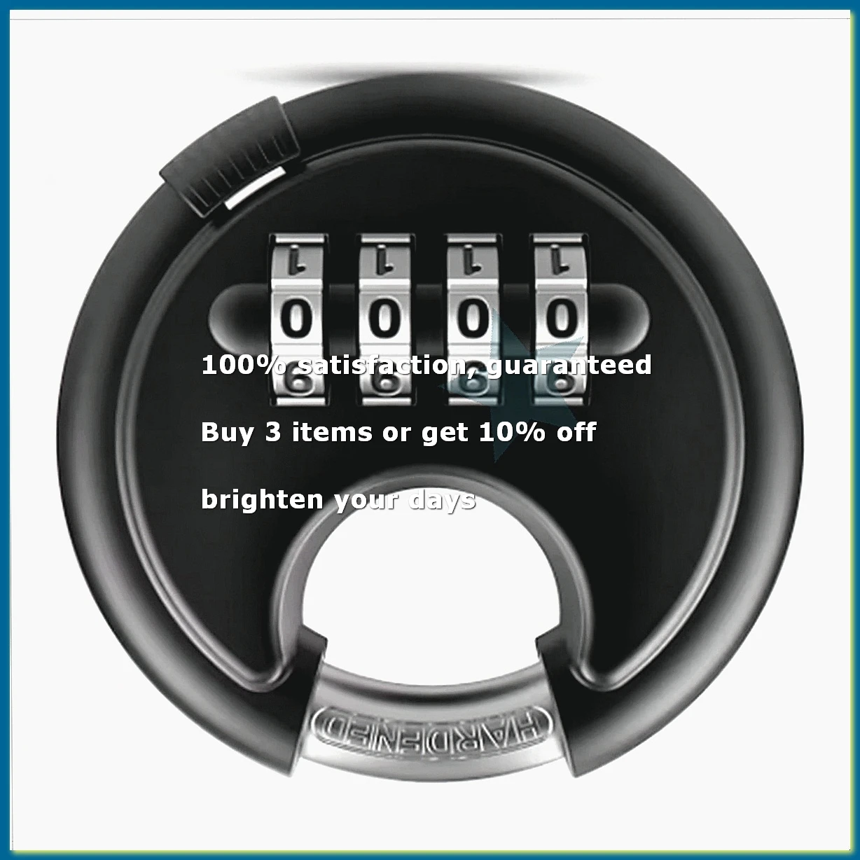 4 Digit Combination Disc Padlock with Hardened Steel Shackle Combo Lock for Sheds, Storage Unit, School Gym Locker