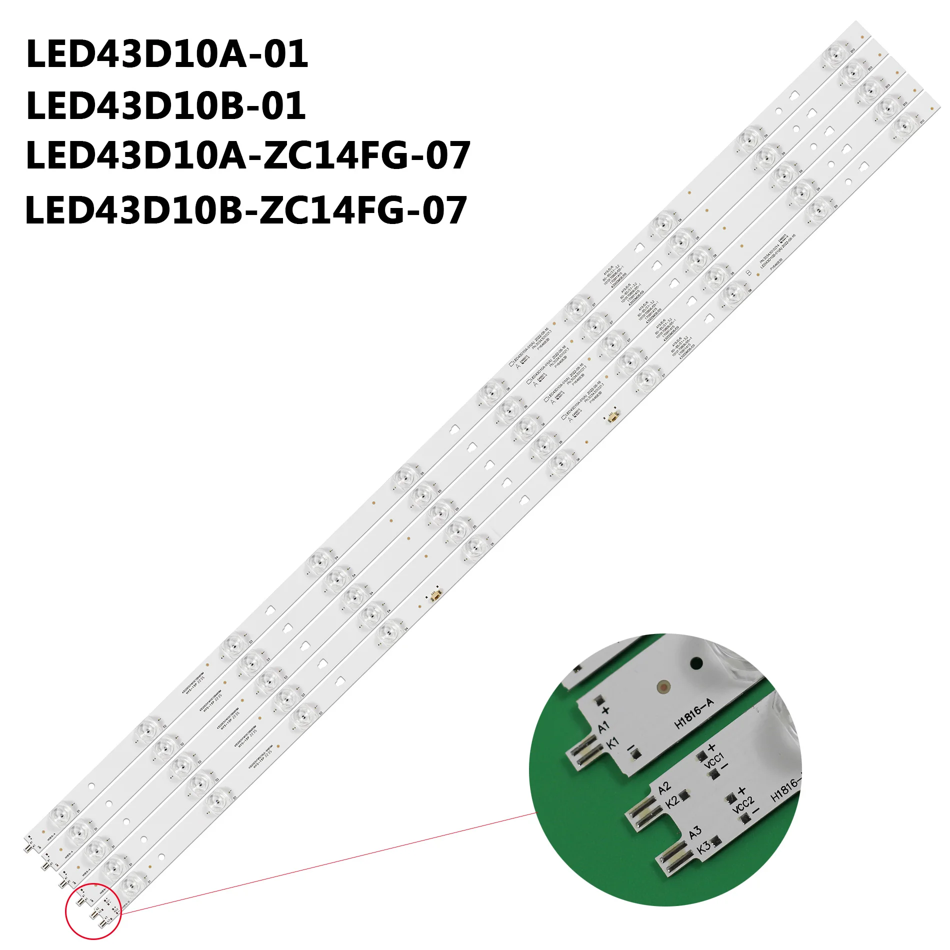 

LED Backlight strip For kivi 43UK30G 43UR50GU 43FK30G Doffler 43DF49-T2 LED43D10A-01(A) LED43D10B-01(A) LED43D10 LED43D10B