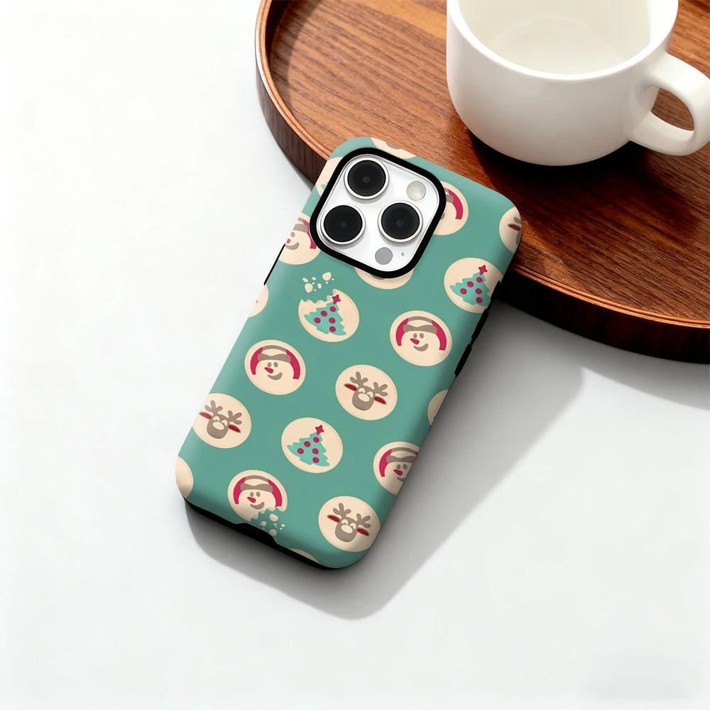 

Fashion Christmas Cookies Phone Case for iPhone 17 16 15 14 13 12 11 Pro Max Air Plus Luxury Double-layer Back Cover