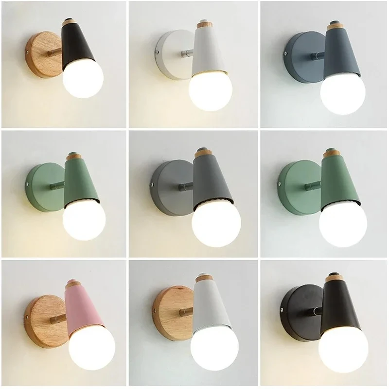 Popular Cartoon Modern Macaron Wall Lamp Bedside Light for Bedroom Indoor Lighting Vintage LED Wall Light for Kids' Room