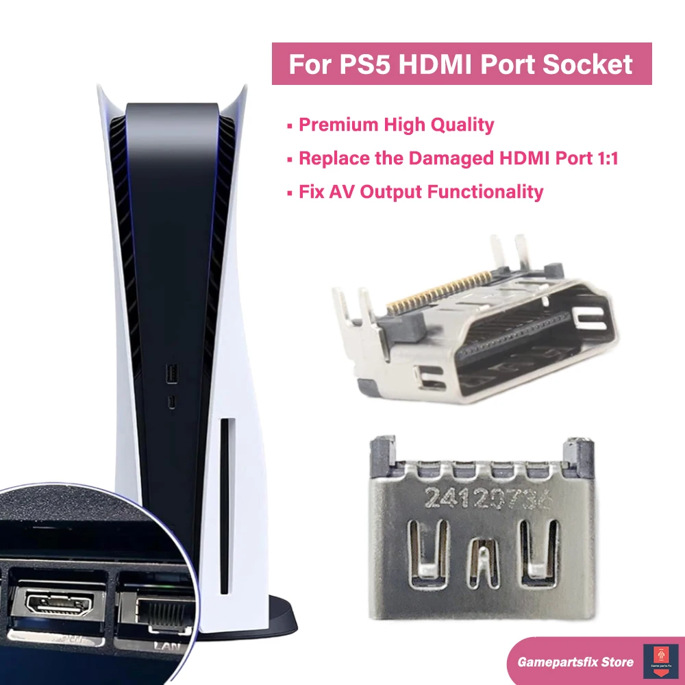 10/20/50pcs HDMI Port for Sony PS5/PS5 Slim/PS5 Pro HDMI Socket Port Interface Connector Replacement HDMI Interface Socket