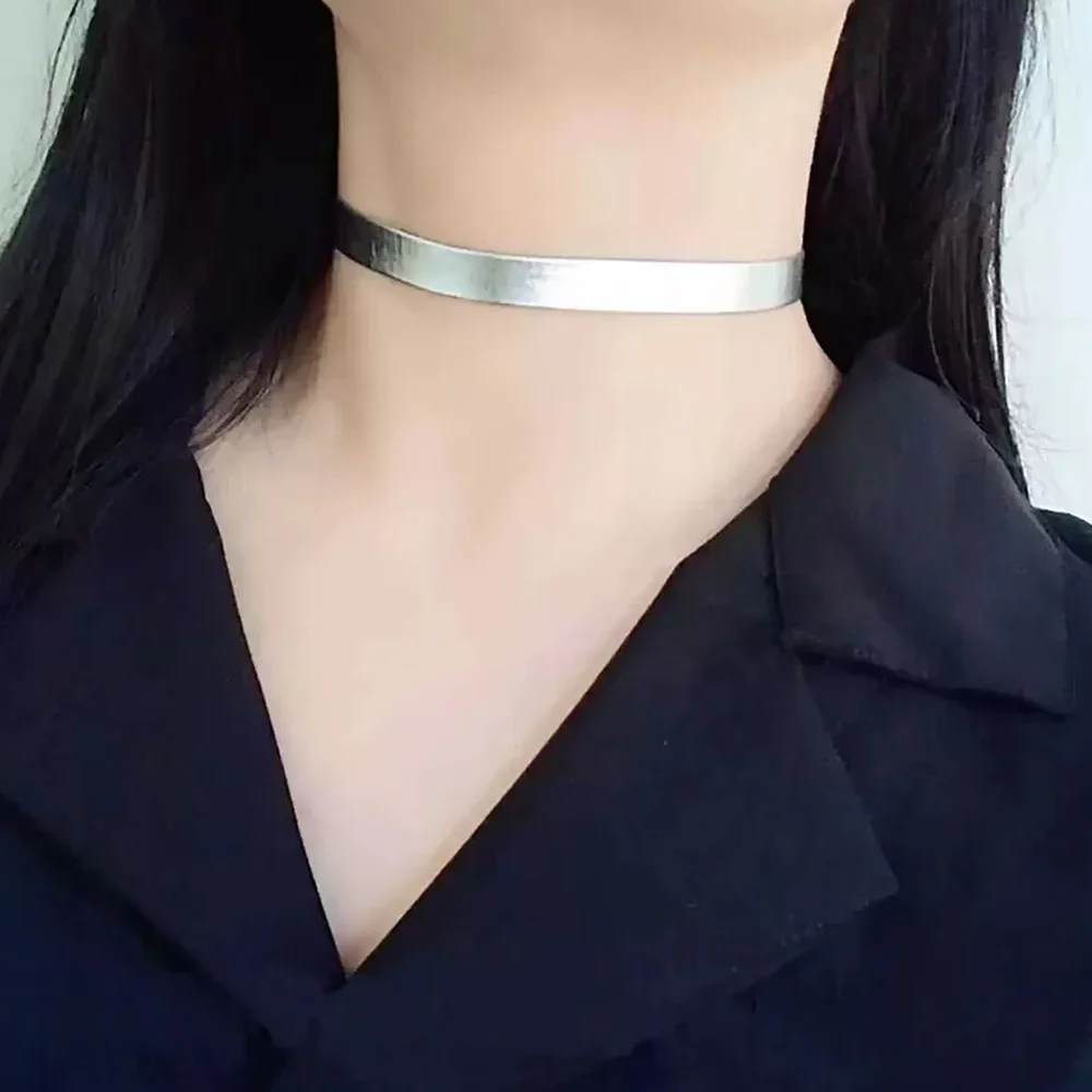 أنيمي الغريبة المرحلة حتى تأثيري المختنق قلادة فضية الشرير الجلود طوق سبيكة سلسلة قلادة مجوهرات للجنسين اكسسوارات الحفلات #3