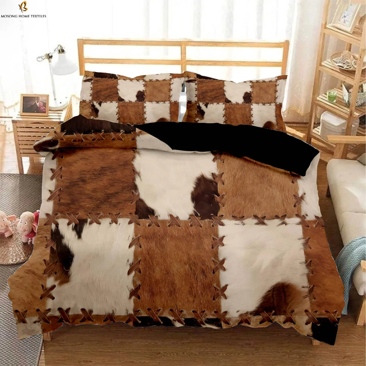 3 Piece Set Down Quilt Cover Animal Fur Texture Zebra Leopard 3D Printed Quilt Cover for Kids Boys Girls Soft Bed Cover