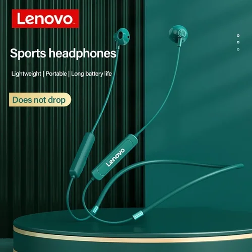 Imagen 2 del producto Lenovo SH1 auriculares inalámbricos Bluetooth 5,0 con banda para el cuello sonido HIFI deporte magnético IPX5 auriculares impermeables con micrófono