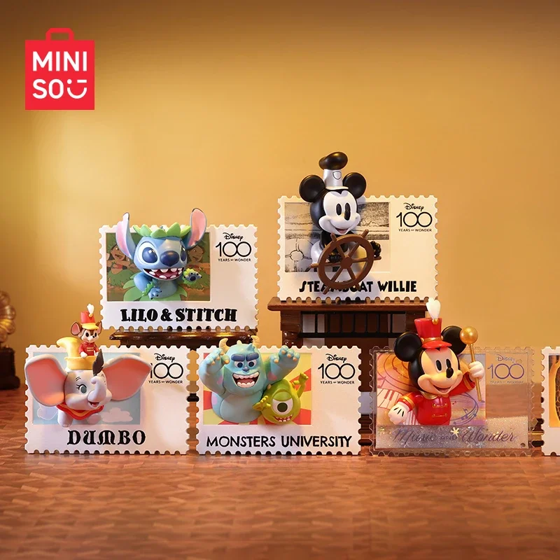 MINISO The Walt Disney Company 100. rocznica znaczek magnes na lodówkę pudełko z niespodzianką Alien Mickey Mouse zabawka dla dzieci prezent