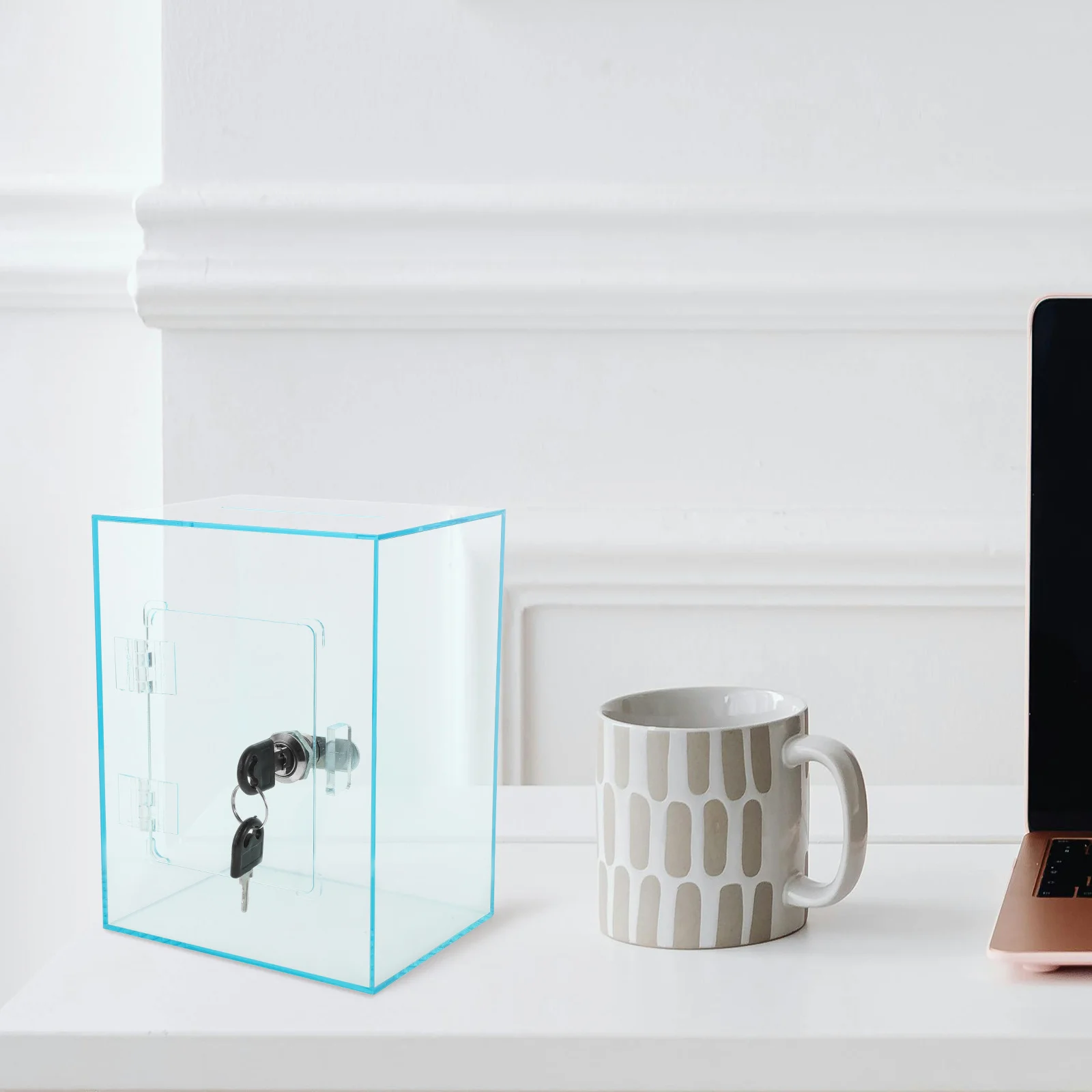 

Clear Acrylic Money Box Lockable Savings Jar For Tips Coins Donation Raffle Ticket Suggestion Secure Piggy Bank Large Storage