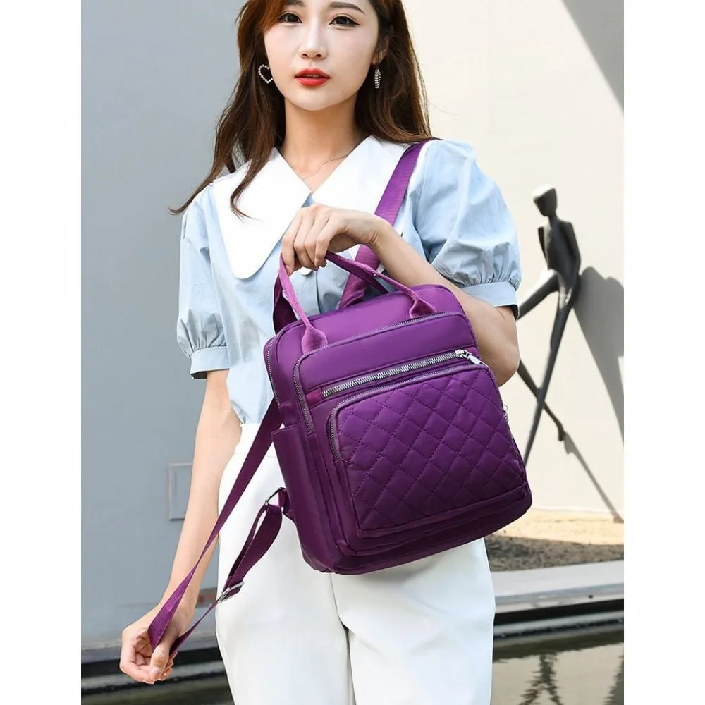 Bolsos de hombro impermeables duraderos, mochila Oxford de gran capacidad para mujer, correas ajustables, mochila de viaje ligera
