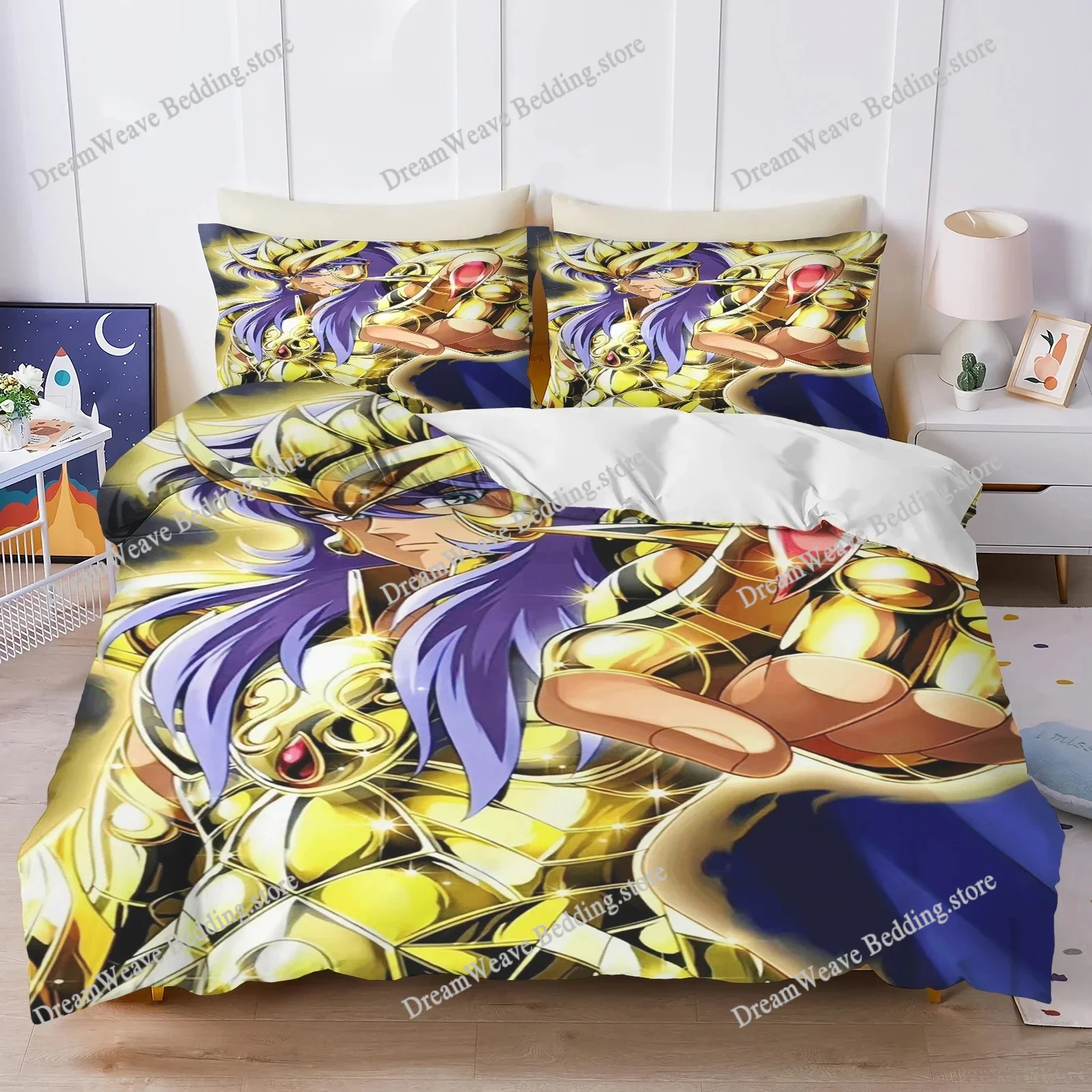 

3D Printed Anime S-Saint Seiya Bedding Set Duvet Cover Bedroom Comforter Single Twin King _Size Quilt Cover Home Textiles